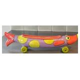 Alison Palmer Ceramic Fish Sculpture on Wheels