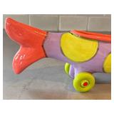 Alison Palmer Ceramic Fish Sculpture on Wheels