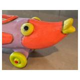 Alison Palmer Ceramic Fish Sculpture on Wheels