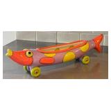 Alison Palmer Ceramic Fish Sculpture on Wheels