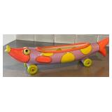 Alison Palmer Ceramic Fish Sculpture on Wheels