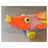 Alison Palmer Ceramic Fish Sculpture on Wheels