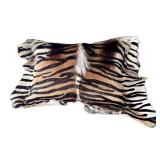 Zebra Hide Pillow- Natural Zebra Fur Cushion