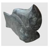 CB - Inuit Stone Carving - Hand-Carved Dark Grey Sculpture