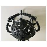 Metal Ceiling Light Fixture - 28 in Wide - Ornate Leaf Design Chandelier