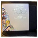 2023 Proof Solomon Islands 1oz .999 Silver Woody, Disney 100 Years of Wonder, Exc Condition