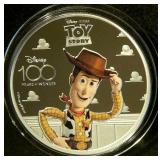 2023 Proof Solomon Islands 1oz .999 Silver Woody, Disney 100 Years of Wonder, Exc Condition