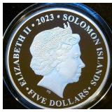 2023 Proof Solomon Islands 1oz .999 Silver Woody, Disney 100 Years of Wonder, Exc Condition