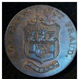 Lightly Circulated 1794 Kent Lamberhurst Halfpenny Conder Token, Moderately Scarce D&H 35a variety