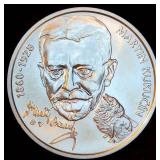 High Grade Uncirculated 2010 Slovak Silver 10 Euro, 150th Anniv Kukučín, KM #111, Very Scarce