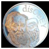BU 2017 Silver Shield Solzhenitsyn disOBEY 1oz .999 Silver Round