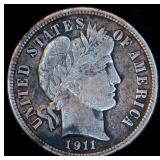 VF/VF+ 1911 Barber Dime