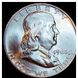 Uncirculated 1960-D Franklin Half Dollar, Full Mint Luster