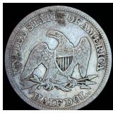 Better Date 1848-P Seated Half Dollar, Poss WB-6 RPD, F/VF, details