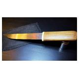 14cm Japanese Form Tantō Fixed Blade, Visible Hamon Line, Beautiful Wood Shirasaya, Razor Sharp