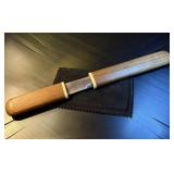 14cm Japanese Form Tantō Fixed Blade, Visible Hamon Line, Beautiful Wood Shirasaya, Razor Sharp