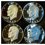 (4) Clad Proof Eisenhower Dollars