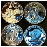 (4) Clad Proof Eisenhower Dollars