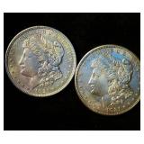 AU 1921 P & D Morgan Silver Dollars