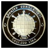 Very Scarce 2000 Proof Turkish Silver 7.5 Million Lira, 34th Chess Olympiad, 1,318 Mintage, KM# 1101