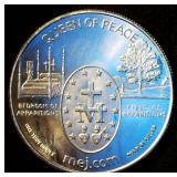 2015 Medjugorje Miraculous Medal, Queen of Peace, 1 oz .999 Silver Round