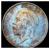 XF 1935 Great Britain .50 Silver Florin, Original Surfaces w/Partial Luster