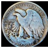 Semi-Key 1923-S Walking Liberty Half Dollar, Original Surfaces, VG/VG+