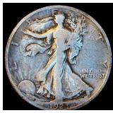 Semi-Key 1923-S Walking Liberty Half Dollar, Original Surfaces, VG/VG+