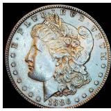 AU/AU+ 1886 Morgan Silver Dollar, Unaltered Surfaces w/Near Full Luster