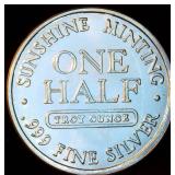 1/2 oz .999 Silver Sunshine Minting Round