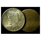 1922-S & No Date Peace Dollars