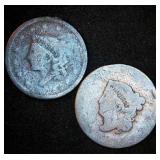 (2) No Date Large Cents
