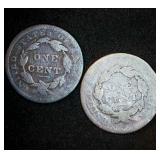 (2) No Date Large Cents