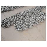 Lot of (2) Galvanized Steel Chains 3/8'x1.75'x1' (outide) x 7' and 10'