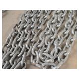 Lot of (2) Galvanized Steel Chains 3/8'x1.75'x1' (outide) x 7' and 10'