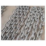 Lot of (2) Galvanized Steel Chains 3/8'x1.75'x1' (outide) x 7' and 10'