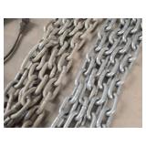 Lot of (2) Galvanized Steel Chains 3/8'x1.75'x1' (outide) x 10'