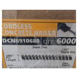 Lot of (2 Boxes) DeWalt® Steel Zinc Cordless Concrete Nailer DCN8910680 6000-count ( 12000 total items ) .120'x.680'