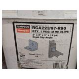 Lot of (1 Bucket / ~90) Simpson Strong Tie 12-GA Rigid Angle Clips RCA223/97-R90 2' x 2' x 3'