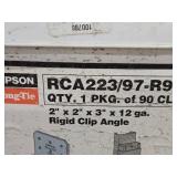Lot of (1 Bucket / ~90) Simpson Strong Tie 12-GA Rigid Angle Clips RCA223/97-R90 2' x 2' x 3'