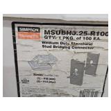 Lot of (1 Bucket / 100) Simpson Strong Tie Medium Duty Structural Stud Bridging Connector MSUBH3.25-R100