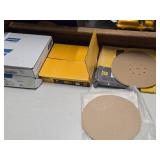 Lot of (59) Drywall Sanding Discs - Norton P180-grit Hook & Loop (x11), Norton P220-grit Hook & Loop (x18), DeWalt P120 Hook & Loop (x6), DeWalt 9' 120-grit Mesh (x24)