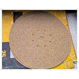 Lot of (59) Drywall Sanding Discs - Norton P180-grit Hook & Loop (x11), Norton P220-grit Hook & Loop (x18), DeWalt P120 Hook & Loop (x6), DeWalt 9' 120-grit Mesh (x24)