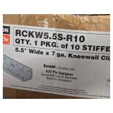 Lot of (2 Boxes) Simpson Strong Tie 5 1/2' 7-GA Kneewall Clip Stiffeners RCKW5.5S-R10 10-count ( 20 total items )