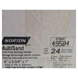 Lot of (1 Box) Norton MultiSand Fine/Medium-Grit Small Area Sanding Sponge 24-count ( 24 total items ) 4'x2-3/4'x1'