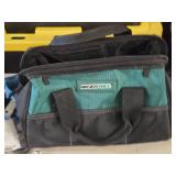 Master Force Soft Side Tool Bag with Hand Tools - Hex Wrenches, Ratchet / Sockets / Extension, Tasco Light, Wire Cutters, Master Lock with Key, Tie-Down Strap