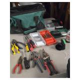 Master Force Soft Side Tool Bag with Hand Tools - Snips, Pliers, Drill Bit Sets, Screwdrivers