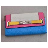 Coach Swagger Wristlet in Rainbow Color / Black Leather
