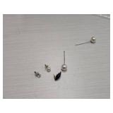 (3) Assorted Earrings (no set) and (2) Broach Pins