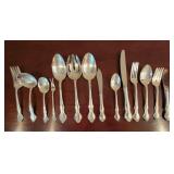 Alvin Sterling Silver Flatware Service for 12 ~ Pirouette, 2519g